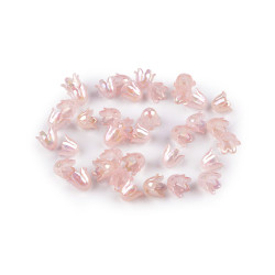 Mărgele clopoțel/fustă din plastic cu efect ab 9x11 mm - Roz pudrat (10 Grame)