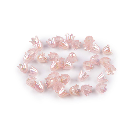 Koraliki plastikowe dzwoneczek efekt ab 9x11 mm - Czerwony (100 Gramy) Koraliki plastikowe dzwoneczek efekt ab 9x11 mm - Czerwony (100 Gramy)