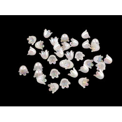 Koraliki plastikowe dzwoneczek efekt ab 9x11 mm - Kremowyjasny (10 Gramy)