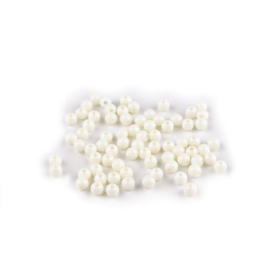 Mărgele de plastic ø6 mm - Alb (10 Grame) Mărgele de plastic ø6 mm - Alb (10 Grame)