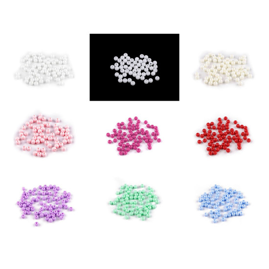 Mărgele de plastic ø6 mm - Alb (10 Grame) Mărgele de plastic ø6 mm - Alb (10 Grame)