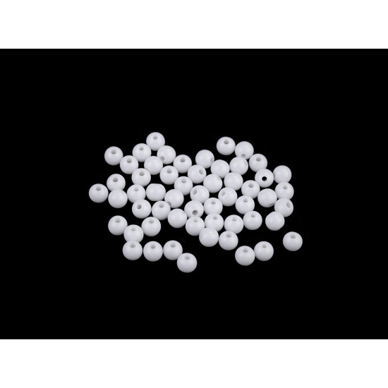 Mărgele de plastic ø6 mm - Alb (10 Grame) Mărgele de plastic ø6 mm - Alb (10 Grame)