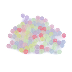 Plastic beads transparent matte ø6 mm - Mix (10 Grams)