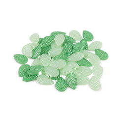 Koraliki plastikowe listki - Mix (100 Gramy)