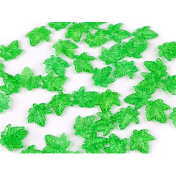 Koraliki plastikowe listki miks kształtów i rozmiarów - Zielony (100 Gramy)
