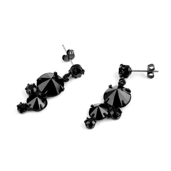 Jablonec jewelery earrings - Black (1 Pair) Jablonec jewelery earrings - Black (1 Pair)
