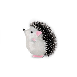 Brooch - snail, hedgehog - White-black (1 Piece)