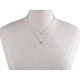 Collier double en acier inoxydable, cœur avec strass - Argent (1 Pièce) Collier double en acier inoxydable, cœur avec strass - Argent (1 Pièce)