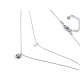 Collier double en acier inoxydable, cœur avec strass - Argent (1 Pièce) Collier double en acier inoxydable, cœur avec strass - Argent (1 Pièce)