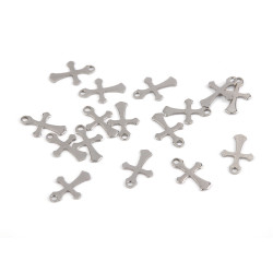 Pendant / charm - cross 9x13 mm - Platinum (15 Pieces)