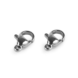 Stainless steel lobster clasp / carabiner  6x10 mm - Platinum (10 Pieces)