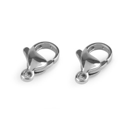 Stainless steel lobster clasp / carabiner 8x13 mm - Platinum (100 Pieces)