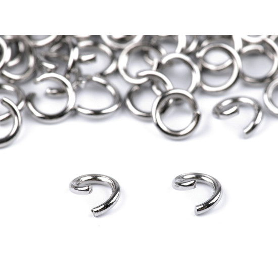 Anello aperto in acciaio inox, dimensioni: ø 5 mm - Platino (100 Grammi) Anello aperto in acciaio inox, dimensioni: ø 5 mm - Platino (100 Grammi)