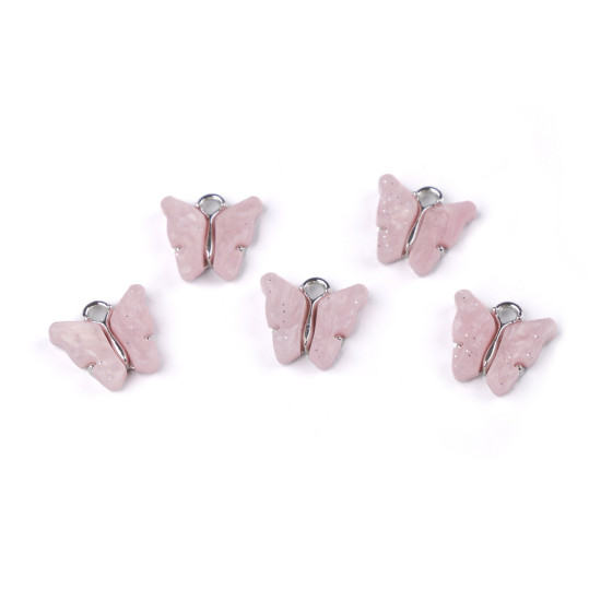 Fém medál / cipzár húzóka pillangó gyöngyös 13x15 mm - Púderrózsaszín (5 Darabok) Fém medál / cipzár húzóka pillangó gyöngyös 13x15 mm - Púderrózsaszín (5 Darabok)