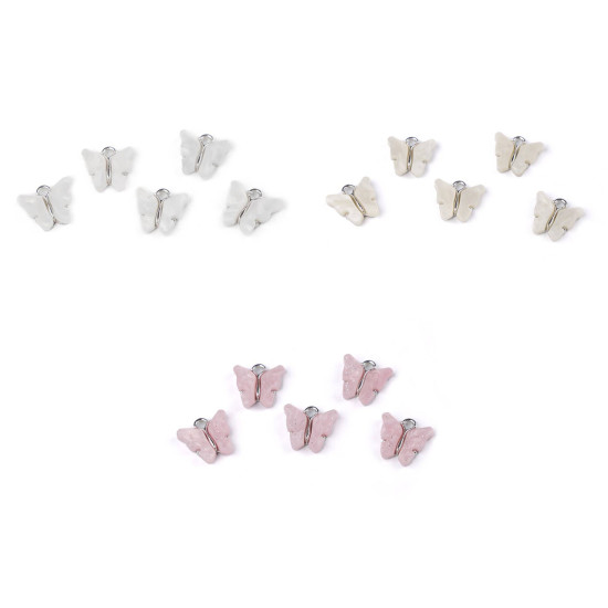 Fém medál / cipzár húzóka pillangó gyöngyös 13x15 mm - Púderrózsaszín (5 Darabok) Fém medál / cipzár húzóka pillangó gyöngyös 13x15 mm - Púderrózsaszín (5 Darabok)