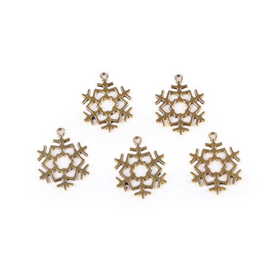 Anhänger schneeflocke ø 25 mm - Gold (5 Stücke) Anhänger schneeflocke ø 25 mm - Gold (5 Stücke)