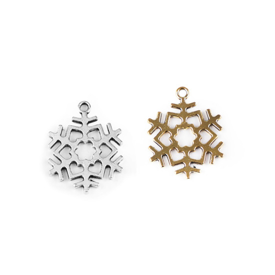 Anhänger schneeflocke ø 25 mm - Gold (5 Stücke) Anhänger schneeflocke ø 25 mm - Gold (5 Stücke)