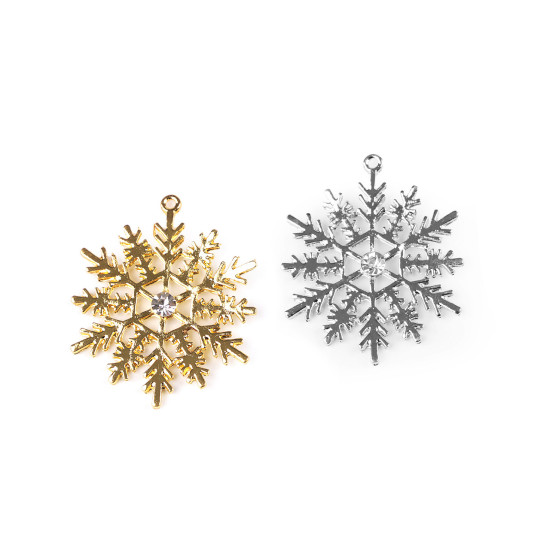 Anhänger schneeflocke mit geschliffenen steinchen ø 38 mm - Platine (2 Stücke) Anhänger schneeflocke mit geschliffenen steinchen ø 38 mm - Platine (2 Stücke)