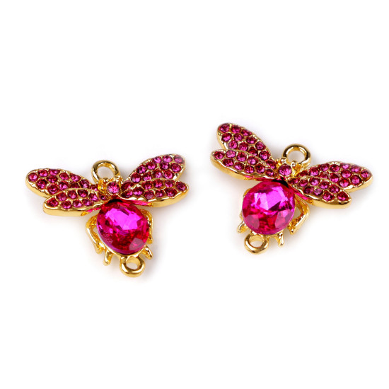 Dekoratív rész / medál vágott kövekkel pillangó / rovar 21x26 mm - Fuchsia (2 Darabok) Dekoratív rész / medál vágott kövekkel pillangó / rovar 21x26 mm - Fuchsia (2 Darabok)