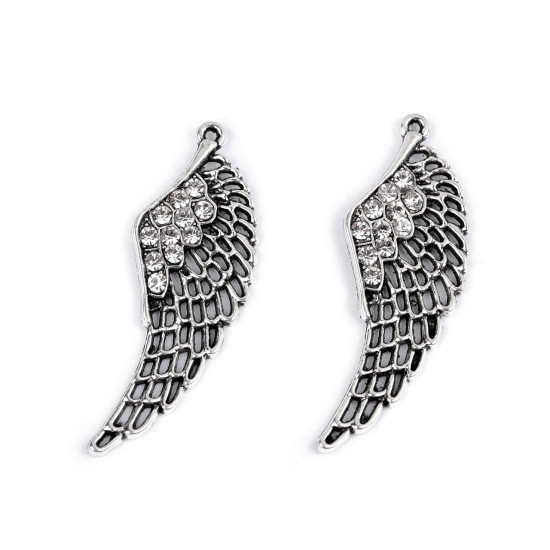 Anhänger flügel mit geschliffenen steinchen 17 x 48 mm - Platine (2 Stücke) Anhänger flügel mit geschliffenen steinchen 17 x 48 mm - Platine (2 Stücke)
