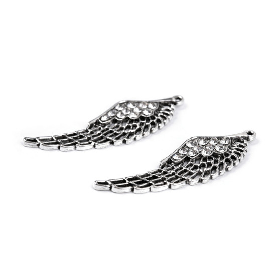 Anhänger flügel mit geschliffenen steinchen 17 x 48 mm - Platine (2 Stücke) Anhänger flügel mit geschliffenen steinchen 17 x 48 mm - Platine (2 Stücke)