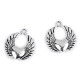 Angyalszárny medál / szív 22x25 mm - Platina (2 Darabok)