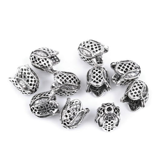 Końcówka do sznurka / nakładka na koralik 12x12 mm - Platyna (20 Sztuki) Końcówka do sznurka / nakładka na koralik 12x12 mm - Platyna (20 Sztuki)