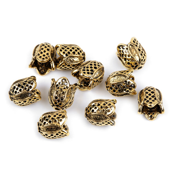 Końcówka do sznurka / nakładka na koralik 12x12 mm - Platyna (20 Sztuki) Końcówka do sznurka / nakładka na koralik 12x12 mm - Platyna (20 Sztuki)