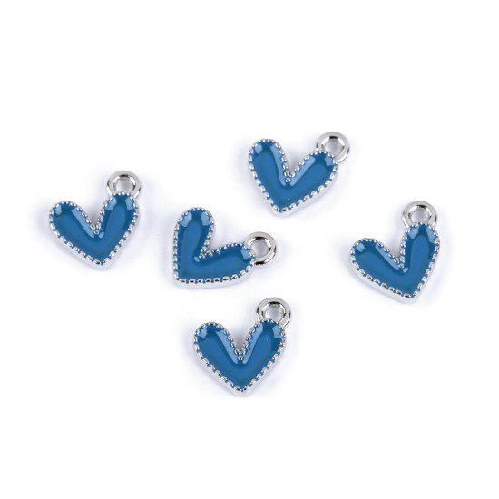 Fém medál / cipzár húzóka mini szív 10x10 mm - Kék (5 Darabok) Fém medál / cipzár húzóka mini szív 10x10 mm - Kék (5 Darabok)