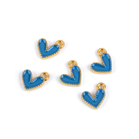 Fém medál / cipzár húzóka mini szív 10x10 mm - Kék (5 Darabok) Fém medál / cipzár húzóka mini szív 10x10 mm - Kék (5 Darabok)