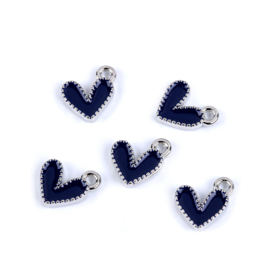 Fém medál / cipzár húzóka mini szív 10x10 mm - Kék (5 Darabok) Fém medál / cipzár húzóka mini szív 10x10 mm - Kék (5 Darabok)