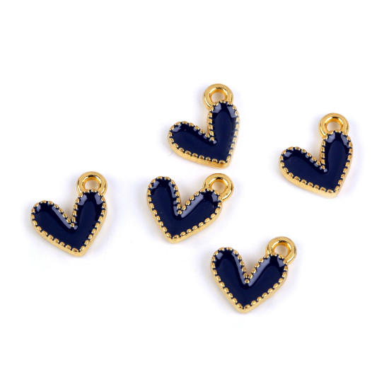 Fém medál / cipzár húzóka mini szív 10x10 mm - Kék (5 Darabok) Fém medál / cipzár húzóka mini szív 10x10 mm - Kék (5 Darabok)