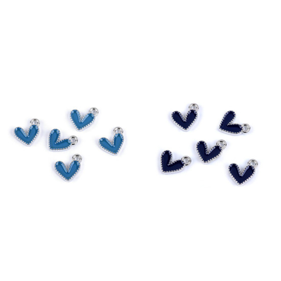 Fém medál / cipzár húzóka mini szív 10x10 mm - Kék (5 Darabok) Fém medál / cipzár húzóka mini szív 10x10 mm - Kék (5 Darabok)