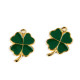 Four-leaf clover pendant/zipper puller 17x23 mm - Green (2 Pieces)