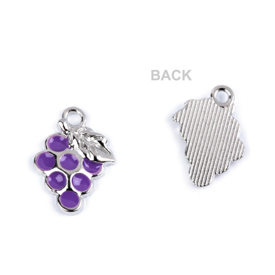 Pendant charm/zipper puller - bananas, grapes, strawberry - Violet (2 Pieces) Pendant charm/zipper puller - bananas, grapes, strawberry - Violet (2 Pieces)