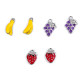 Pendant charm/zipper puller - bananas, grapes, strawberry - Violet (2 Pieces) Pendant charm/zipper puller - bananas, grapes, strawberry - Violet (2 Pieces)