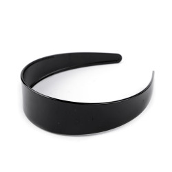 Cerchietto ampio in plastica, semplice / fascia per capelli - Nero (1 Pezzo)