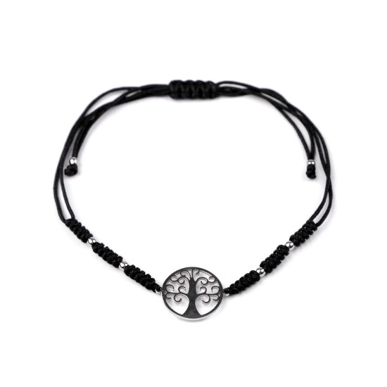 Brățară din oțel inoxidabil shamballa, arborele vieții - Negru (1 Bucată) Brățară din oțel inoxidabil shamballa, arborele vieții - Negru (1 Bucată)