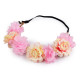 Bandeau élastique avec fleurs pour coiffure - Rose (1 Pièce) Bandeau élastique avec fleurs pour coiffure - Rose (1 Pièce)