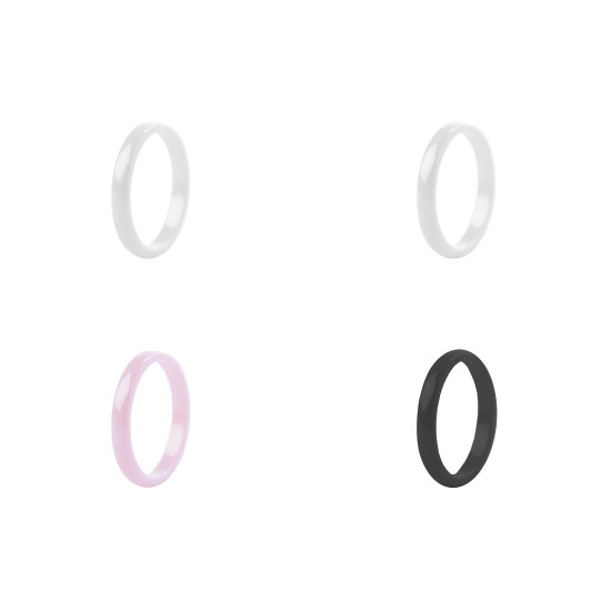 Bague en céramique pour femmes et filles - Blanc (4 Pièces) Bague en céramique pour femmes et filles - Blanc (4 Pièces)