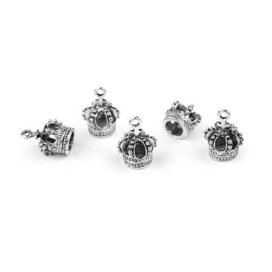 Zawieszka korona 12x16 mm - Platyna (5 Sztuki) Zawieszka korona 12x16 mm - Platyna (5 Sztuki)