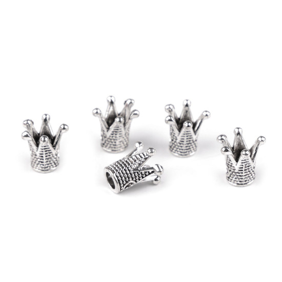 Korona metalowa do przyszycia 10x10 mm - Platyna (5 Sztuki) Korona metalowa do przyszycia 10x10 mm - Platyna (5 Sztuki)