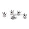 Fém korona varráshoz 10x10 mm - Platina (20 Darabok)