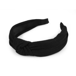 Opaska do włosów turban tekstylna - Czarny (1 Sztuka)