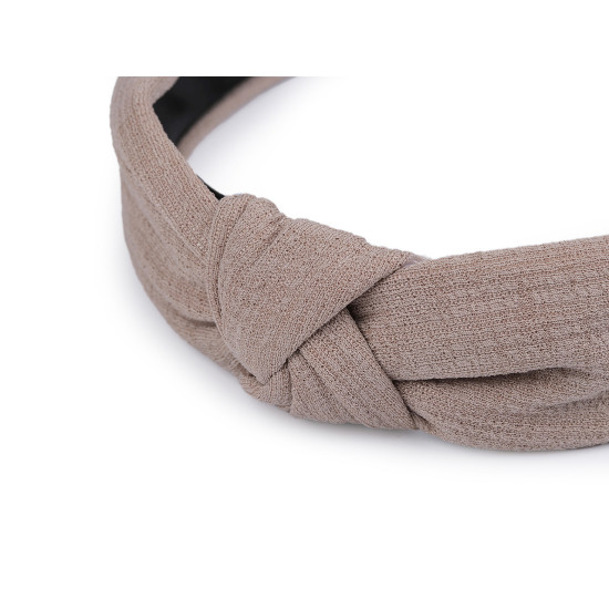 Opaska do włosów turban tekstylna - Beżowy (1 Sztuka) Opaska do włosów turban tekstylna - Beżowy (1 Sztuka)