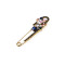 Brooch with rhinestones on a safety pin - Gold (1 Piece)