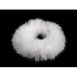 Gumka do włosów futerko - Off white (1 Sztuka)