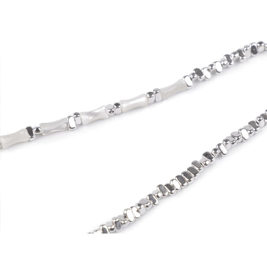 Collar de acero inoxidable con cuentas - Plata (1 Pieza) Collar de acero inoxidable con cuentas - Plata (1 Pieza)