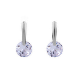 Stainless steel earrings with a rhinestone - Crystal (1 Pair)
