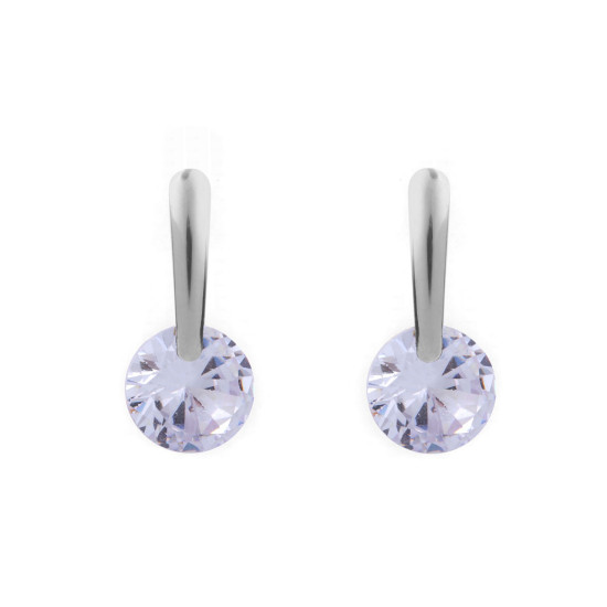 Stainless steel earrings with a rhinestone - Emerald (3 Pairs)